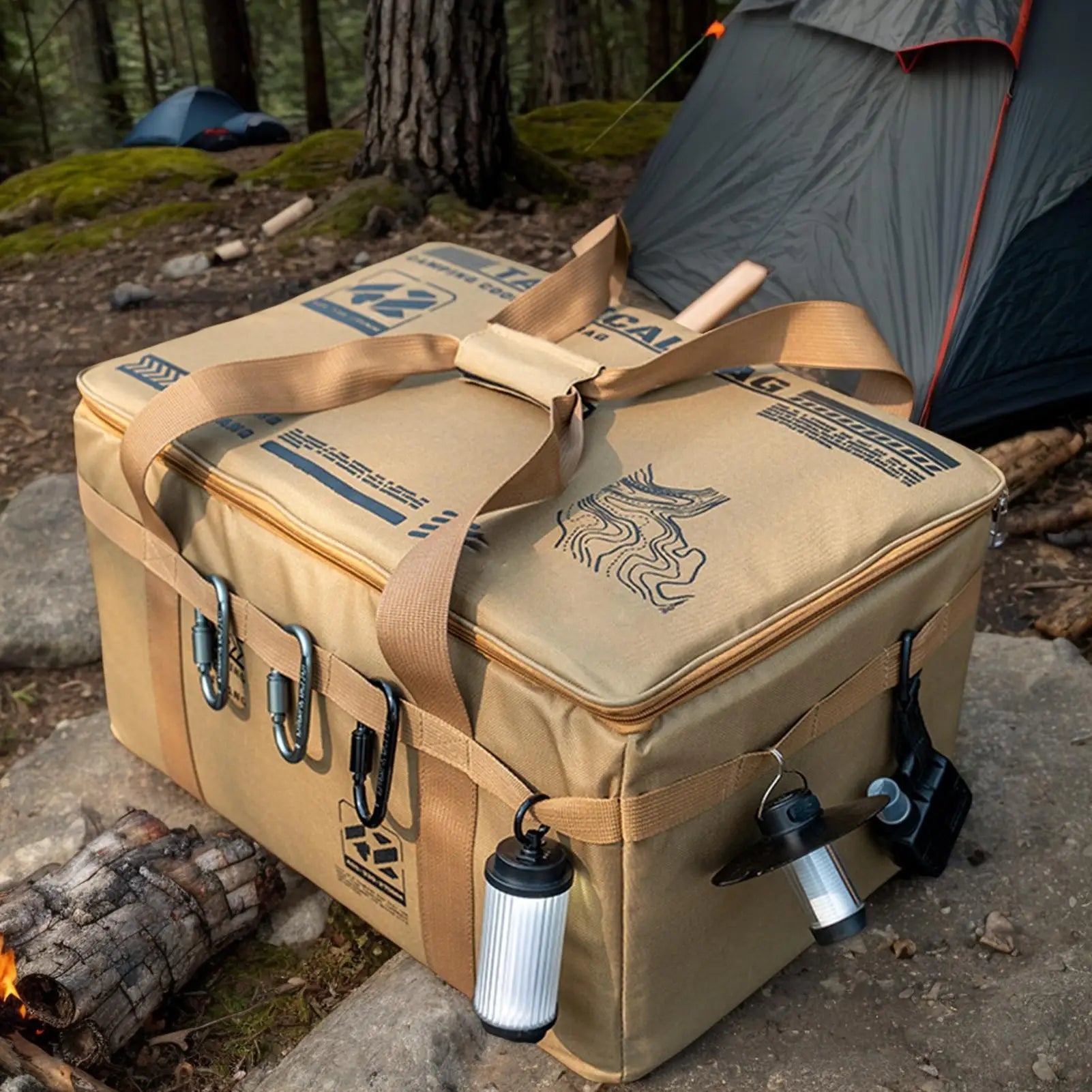 Outdoor Folding Storage Box BBQ Camping Equipment Tableware