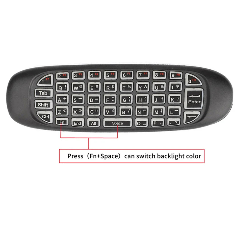 2.4G Wireless Keyboard RGB Backlit Mini RF Keyboard Mouse with Voice Control IR Learning Remote Control for PC TV Laptop Zpaxo