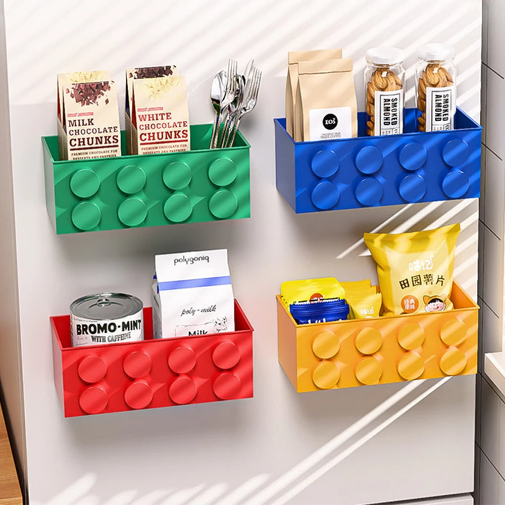 Magnetic Fridge Side Storage Rack – Kitchen Wrap & Straw Holder