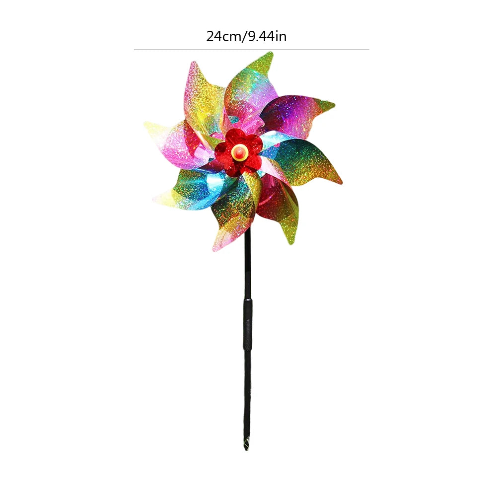 2 Windmill Bird Repellent Garden Decorations Colorful Wind Spinner Zpaxo B
