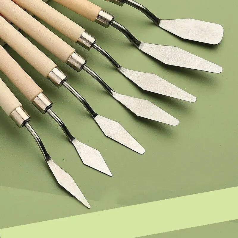 7Pcs/Set Artist Spatula Palette Knife For Painting Baking Art Craft Gouache Palette Knife Flexible Blade Artist Craft Supplies Zpaxo