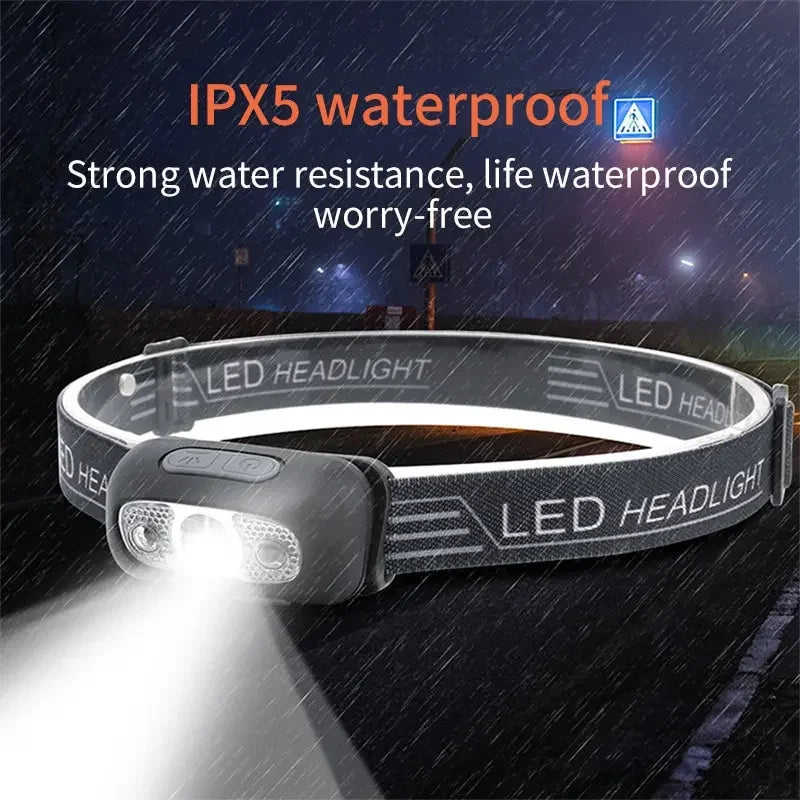 XPG LED Headlamp – USB Rechargeable, Motion Sensor & Waterproof