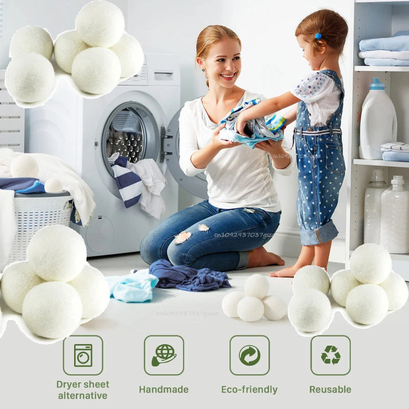 Nature Wool Dryer Balls Fabric Softener Ball for Sensitive Skin Reusable Softener Laundry Ball Home Washing Machine Accessories Zpaxo