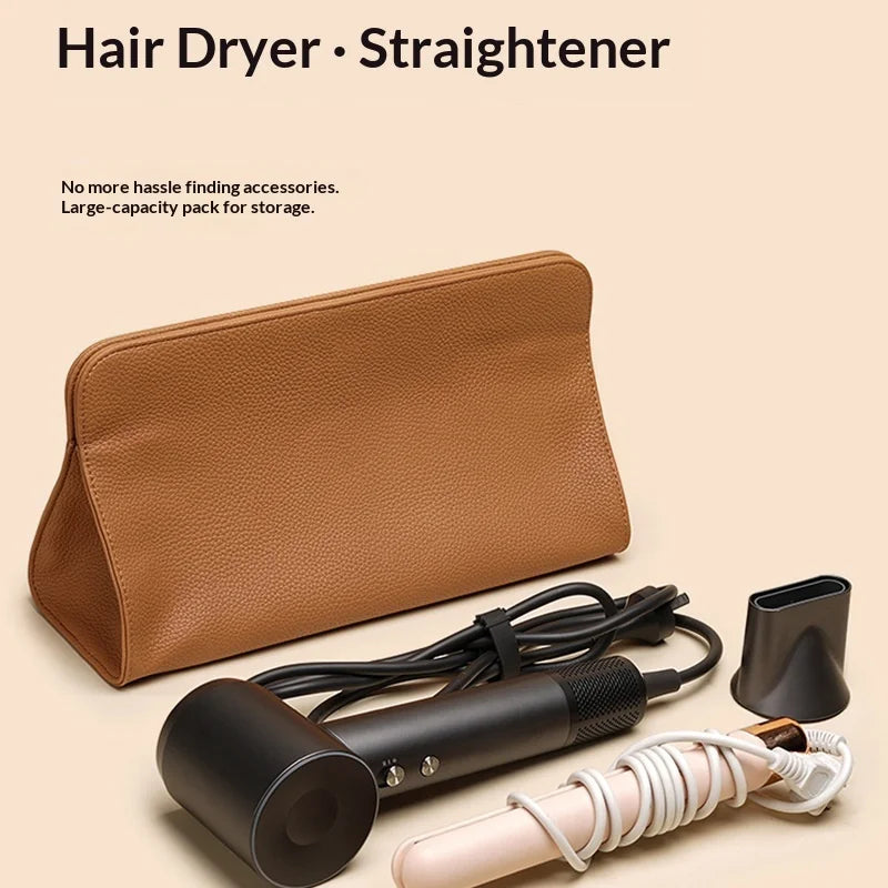 PU Leather Hair Tool Bag – Curling Iron & Flat Iron Organizer Hair Tool Organizer Zpaxo