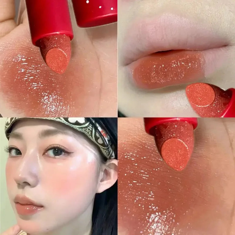 Mirror Water Jelly Lipstick Moisturizing Purple Grape Glitter Solid Zpaxo 01 Caramel Orange