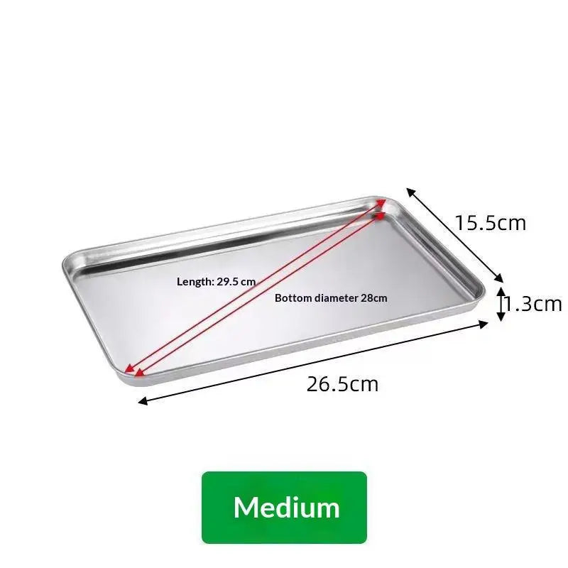 Stainless Steel Barbecue Noodle Storage Serving Trays Rectangle Zpaxo M