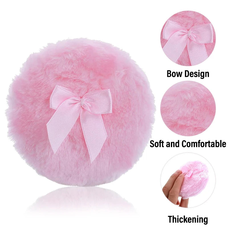 Large Fluffy Powder Sponge Puff Ultra Soft Washable Reusable Velour Zpaxo