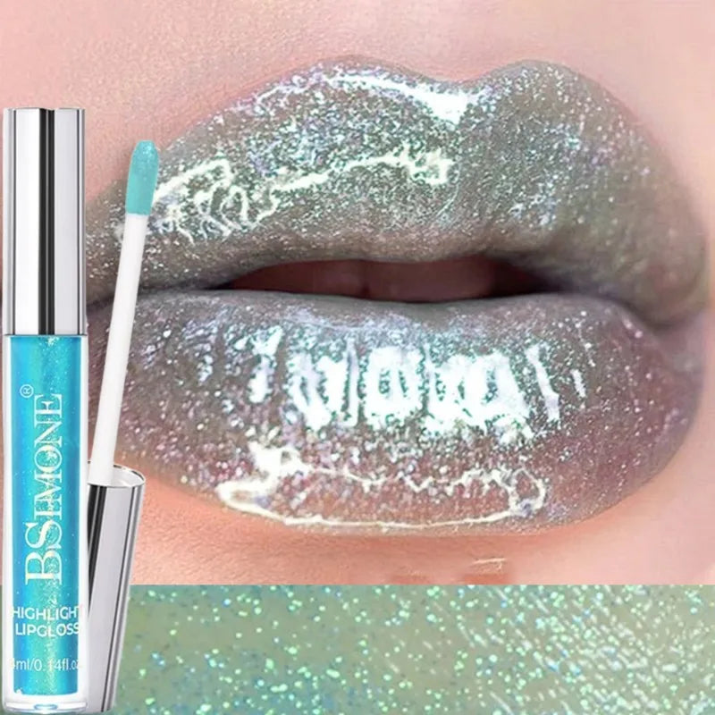 6 Colors Diamond Glitter Lip Gloss Makeup Metallic Shimmer Moist