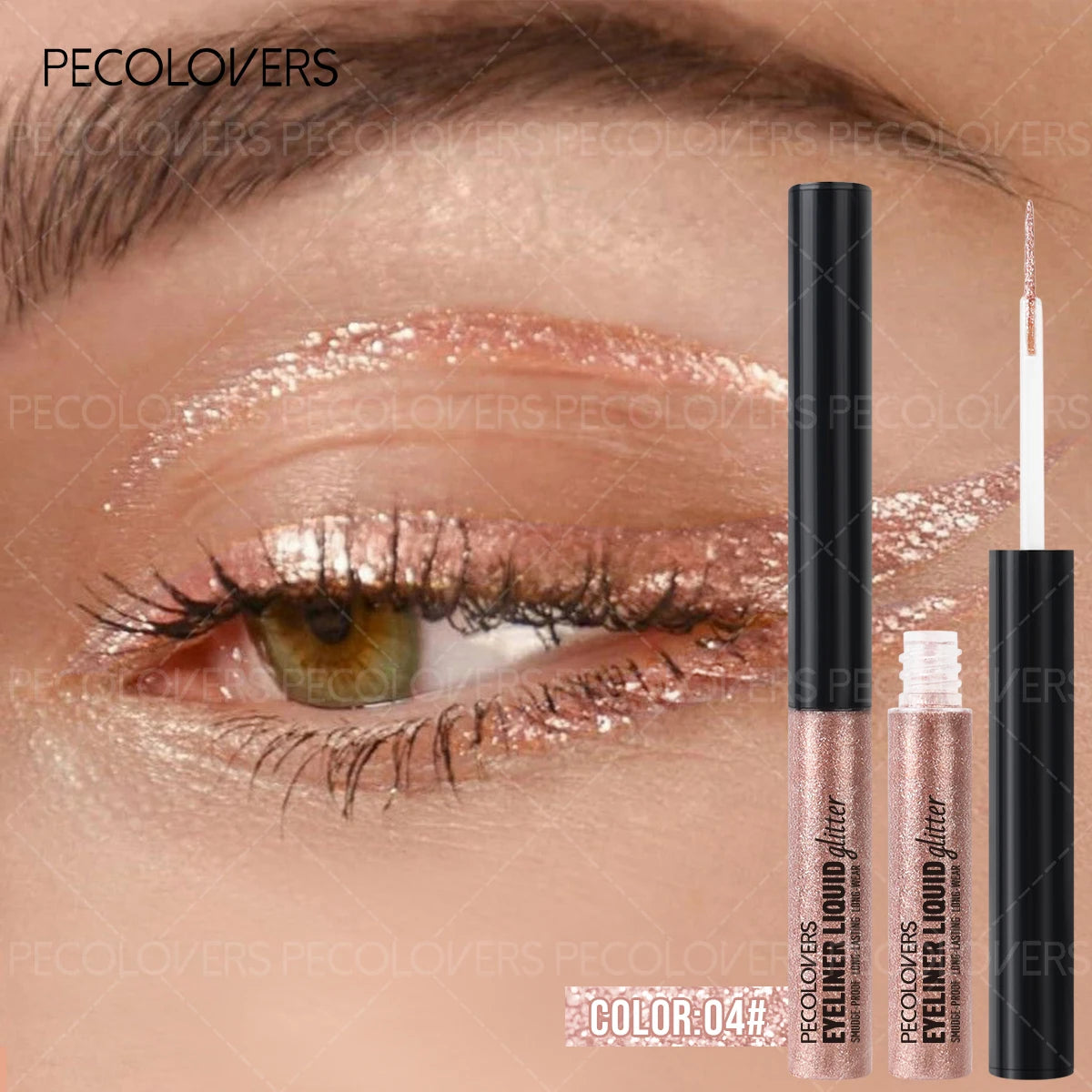Waterproof Glitter Metallic Liquid Eyeliner Pencil,Shimmering Eye Makeup,Smudge-proof,Eyeshadow,For Music Festival Makeup Zpaxo 04