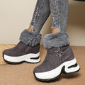 2025 New Women Ankle Boots Causal Zipper Internal Increasing Shoes Women Outdoor Luxury Designer Shoes Warm Platform Snow Boots Zpaxo GRAY 43