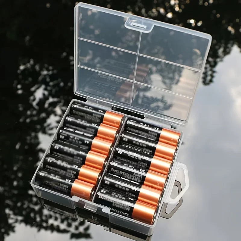 AA AAA Battery Storage Box Transparent Can Hold 24 Batteries Zpaxo