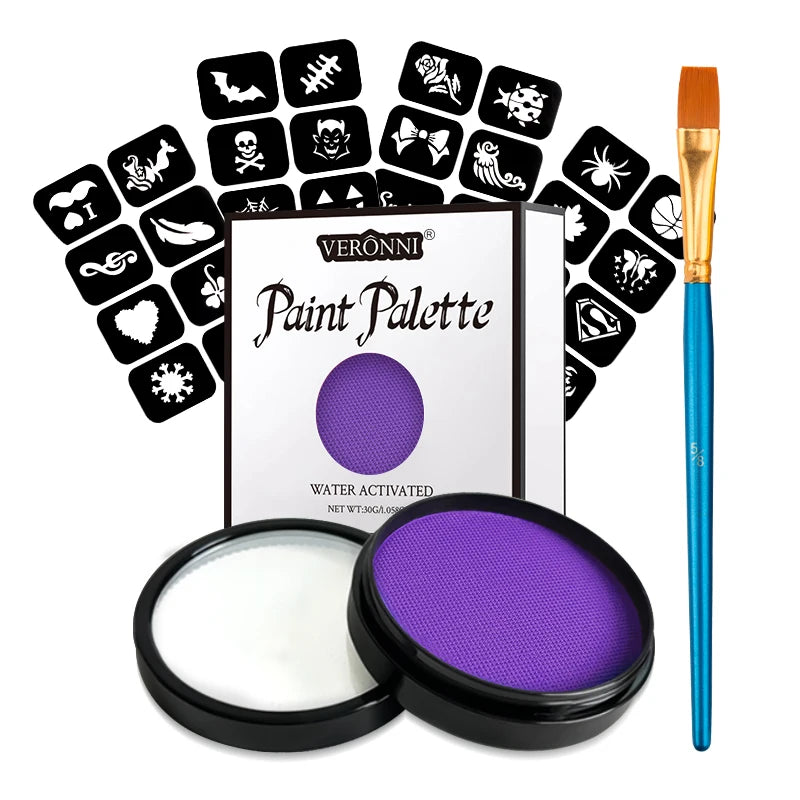 Water Activated Face Body Paint Non-toxic Safe Painting Multiple Zpaxo 3pcs sticker-E