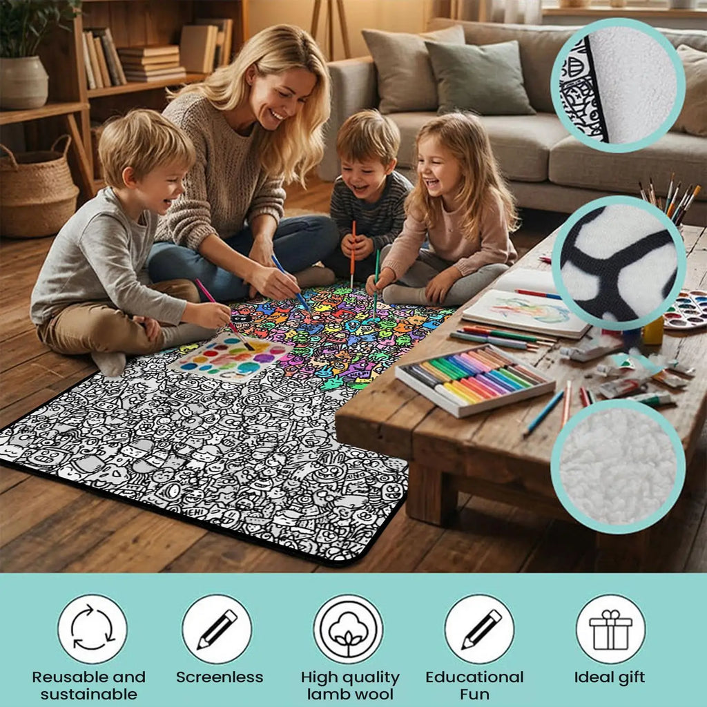 Coloring Blanket DIY Washable Sofa Throws Art Craft Kids Families