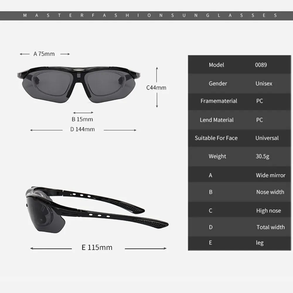 Riding Cycling Sunglasses Mtb Polarized Sports Cycling Glasses Goggles Bicycle Mountain Bike Glasses Men's Women Cycling Eyewear Zpaxo