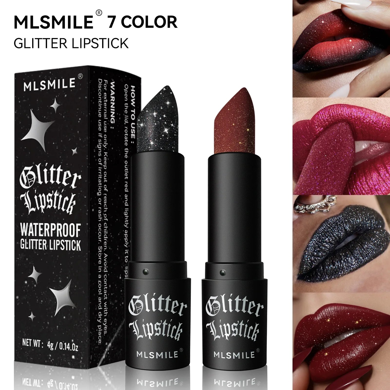 MLSMILE Multi-color Non-stick Cup Matte Lipstick Lasting Easy Black