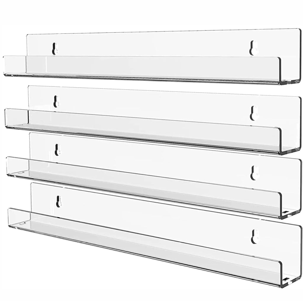 Clear Acrylic Floating Wall Shelf – Book & Display Storage