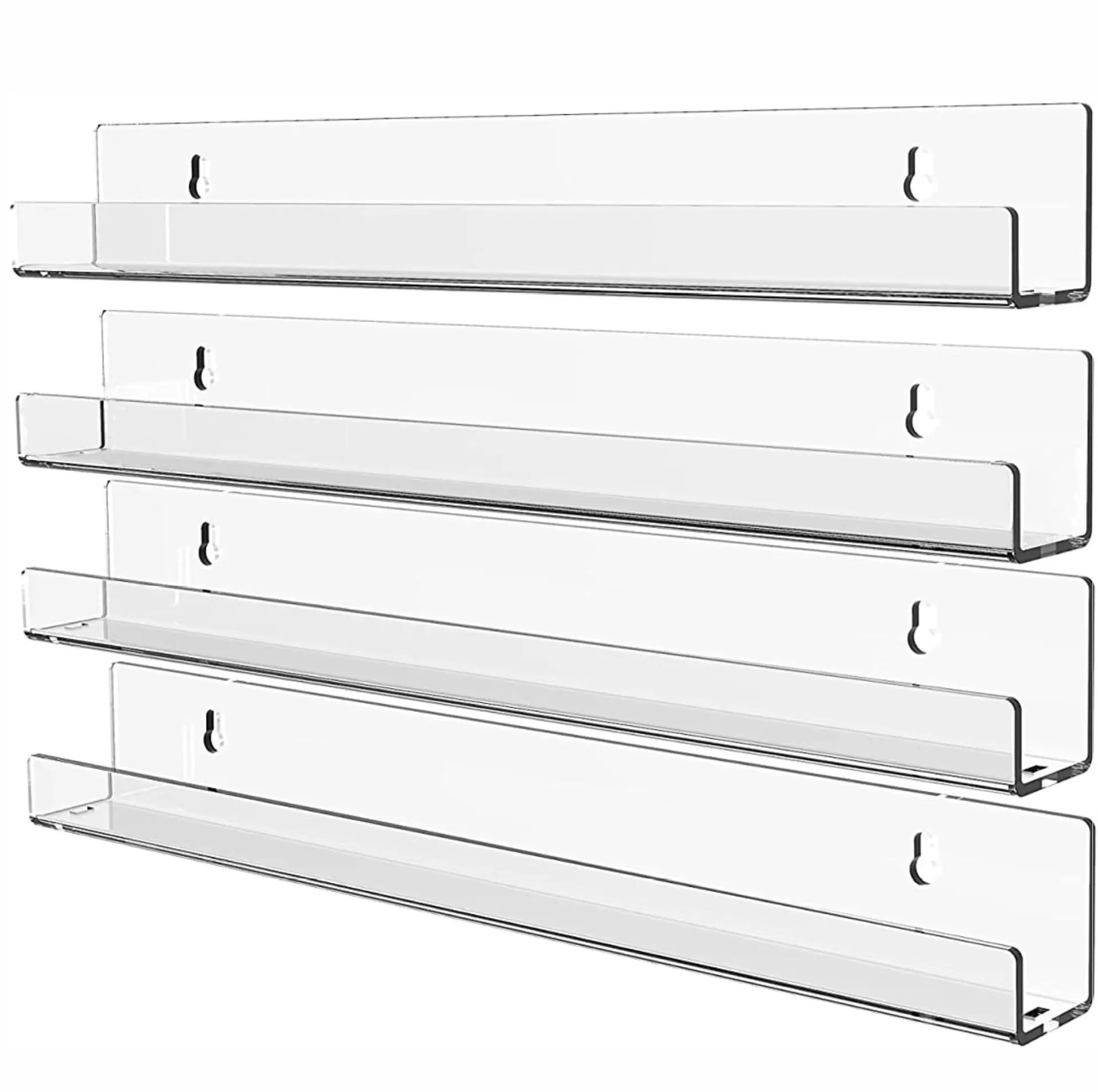Clear Acrylic Floating Wall Shelf – Book & Display Storage