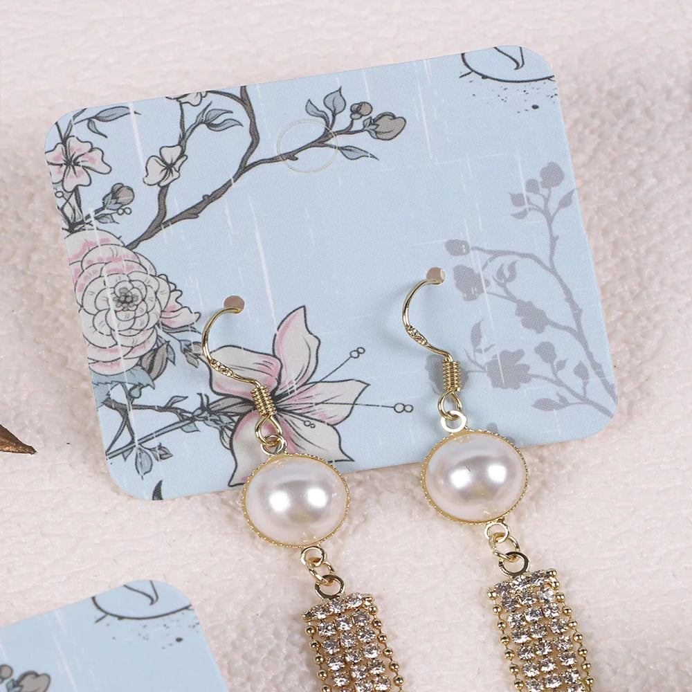 10/50/100Pcs Earring Display Cards Flower Pattern Earrings Holder Cards Tags DIY Earrings Packaging Zpaxo