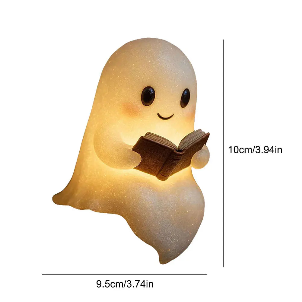 1 LED Cute Ghost Reading Book Lamp Halloween Night Light Decor