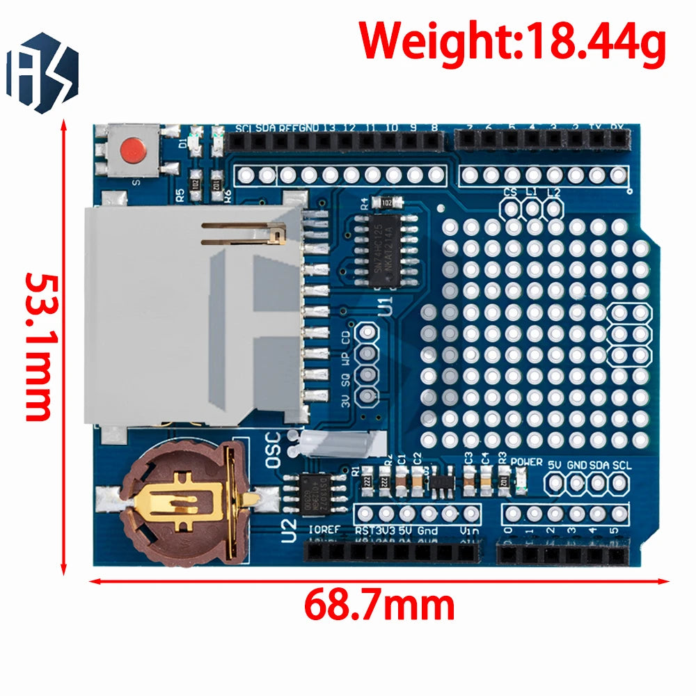 XD-05 V1.0 for Arduino for UNO Data Logger Shield - SD Card Storage, Real-Time Logging Module Zpaxo