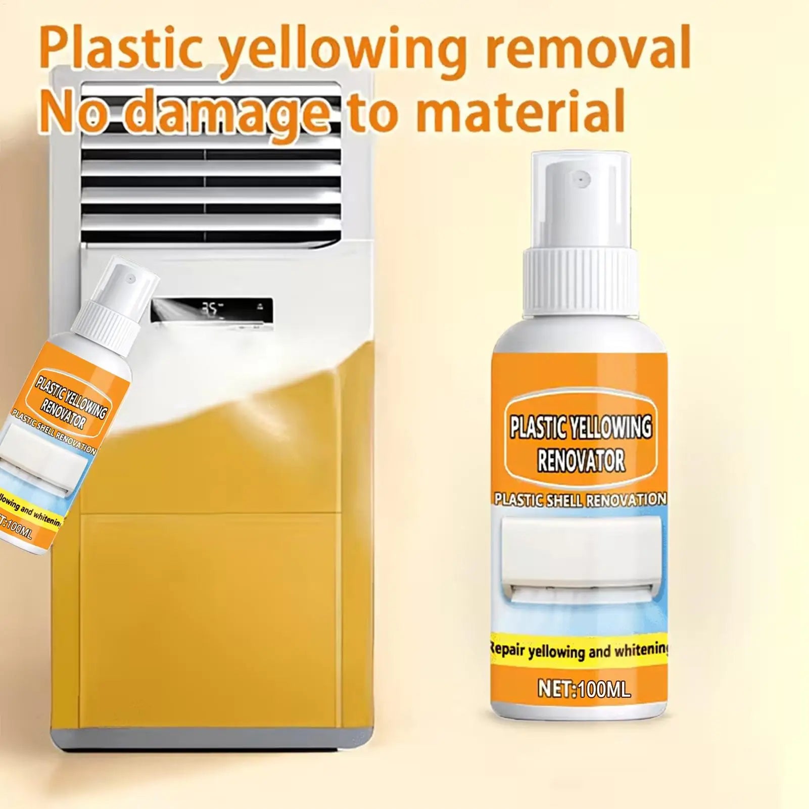 Yellowing Remover Spray Plastic Restorer Cleaner Multi Purpose Air