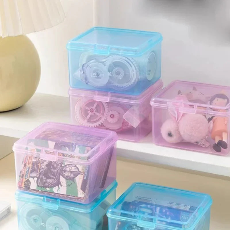 Desk Organizer Box Classification Box New Transparent Plastic Storage Box Stationery Photocards Small Card Storage Box Zpaxo