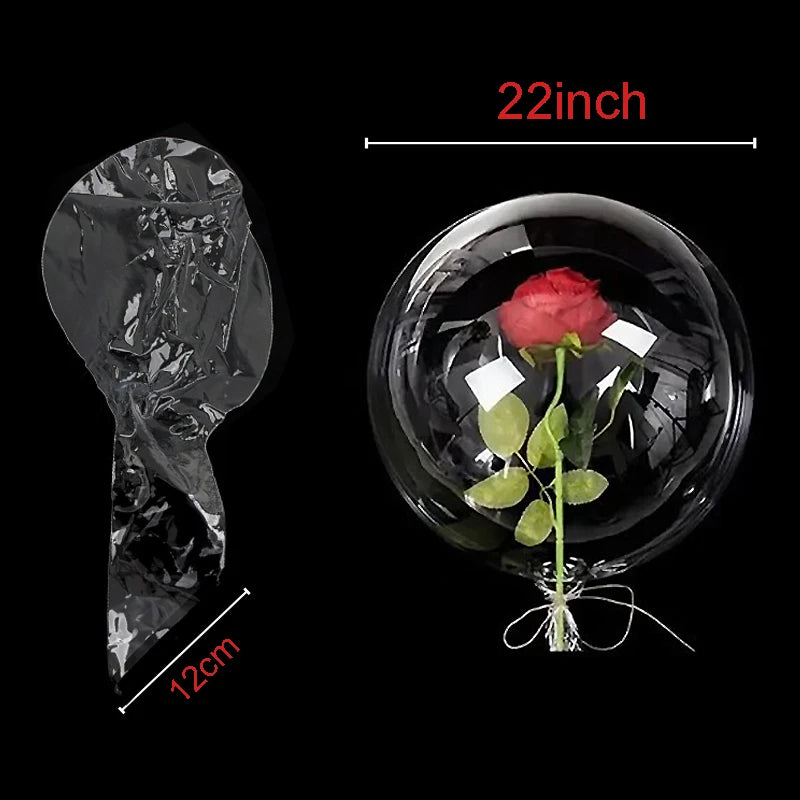 5 10 Large Wide Neck Transparent Bubble Bobo Balloons Flower Bouquet
