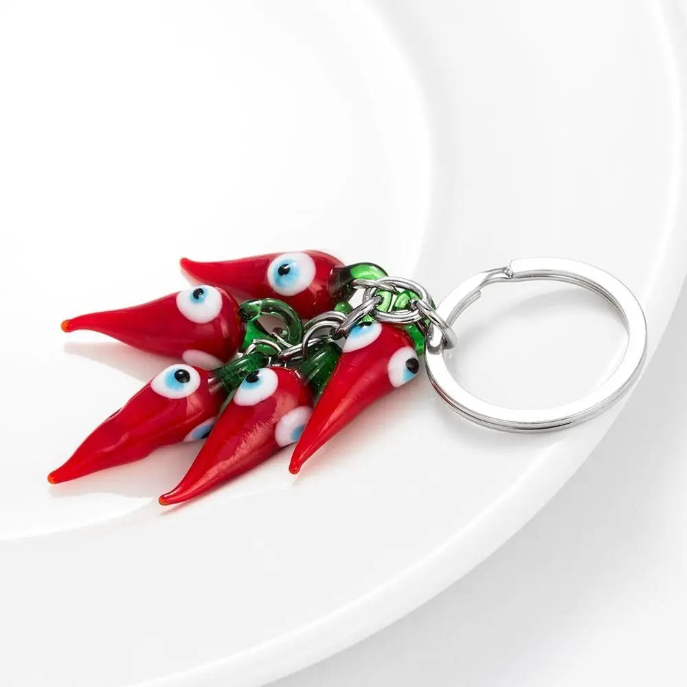 Lucky Eye Red Chilli keychain Exquisitely Crafted Evil Eye keychain Fashion Cartoon School Bag Decor Zpaxo