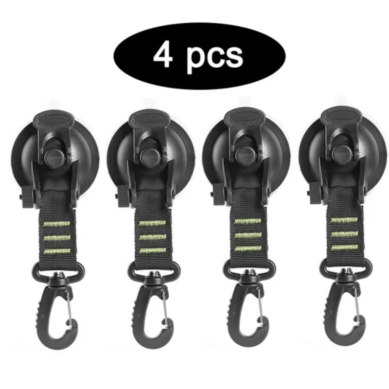 2/4Pcs RV Suction Hooks Bathroom Suction Cup Hook Car Tent Suction Cup Buckles Side Awning Anchor Hooks Durable Secure Fasteners Zpaxo 4PCS-green