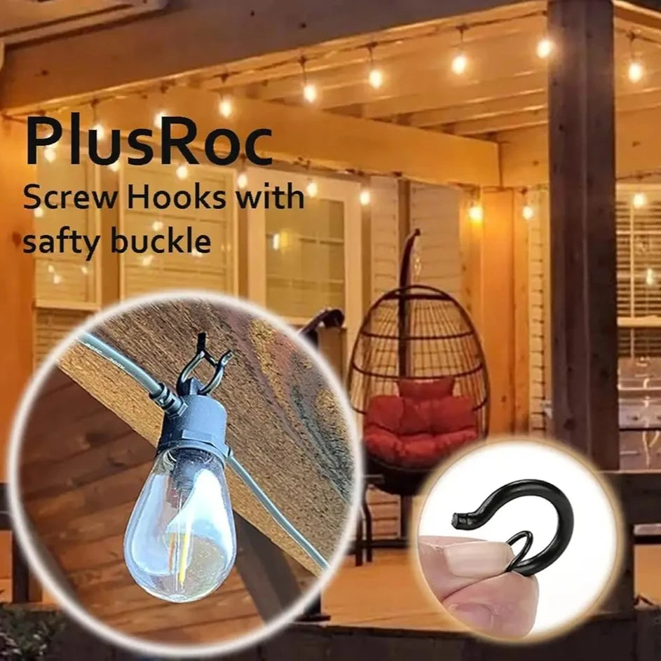 Q-hanger Screw Hooks Hanging Plants String Lights Heavy Duty Black Zpaxo
