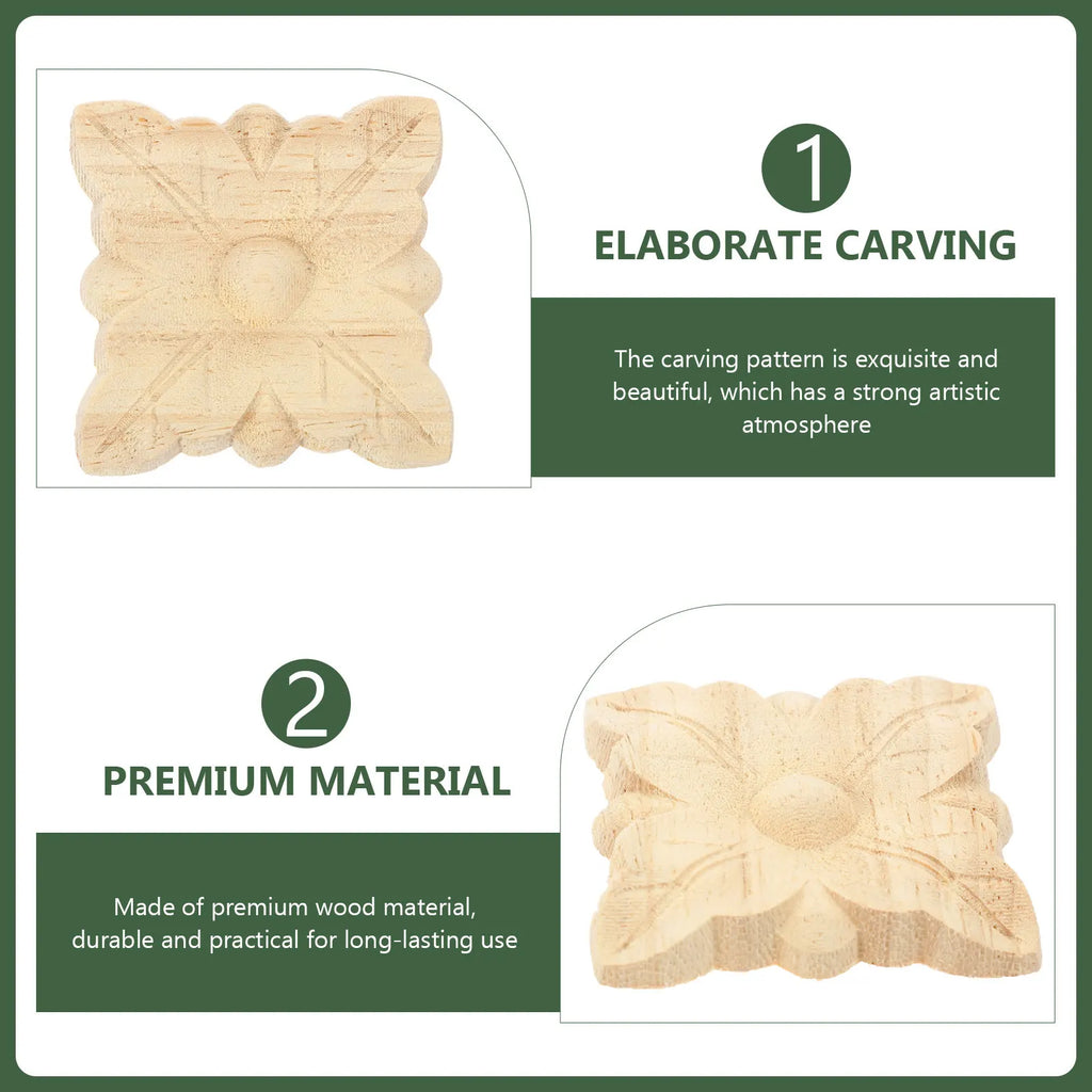 Carved Onlay Applique Premium Wooden Carving Decor Furniture Door Bed