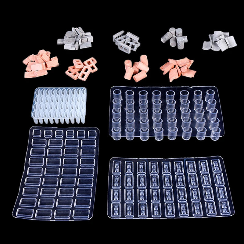 Building Making Mini Brick Sand Table Silicone Mold Cement Model Zpaxo