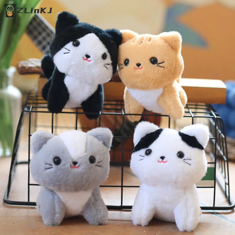 ▶1PCS 12cm Cartoon Little Cat Plush Toy Keychain Cute VIP Guests Cat Pendant Backapck Hangings Decoration Gifts Zpaxo