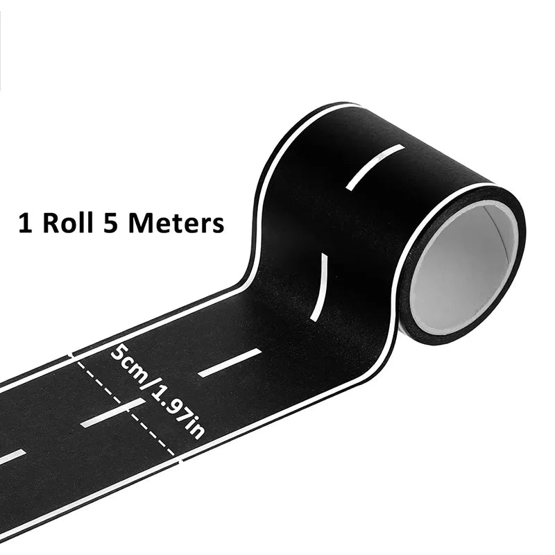 5m Black Roadway Tape Black Road Stickers Tape Residue Free Car Road Track Tape For Kids Birthday Party Racing Party Decorations Zpaxo