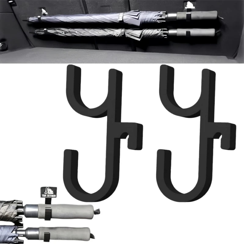 2-Pack Car Umbrella Holder Hooks – No-Drill Auto Organizer Car Interior Organizer Zpaxo