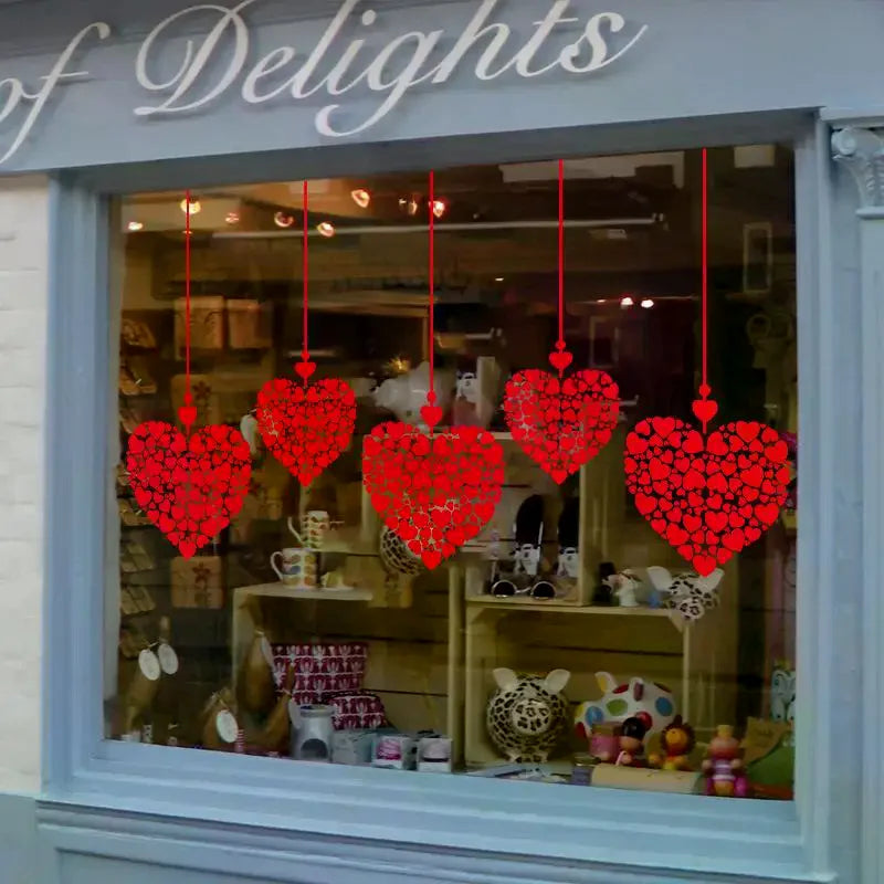 Valentine's Day Atmosphere Decorative Stickers Heart-shaped Glass Zpaxo