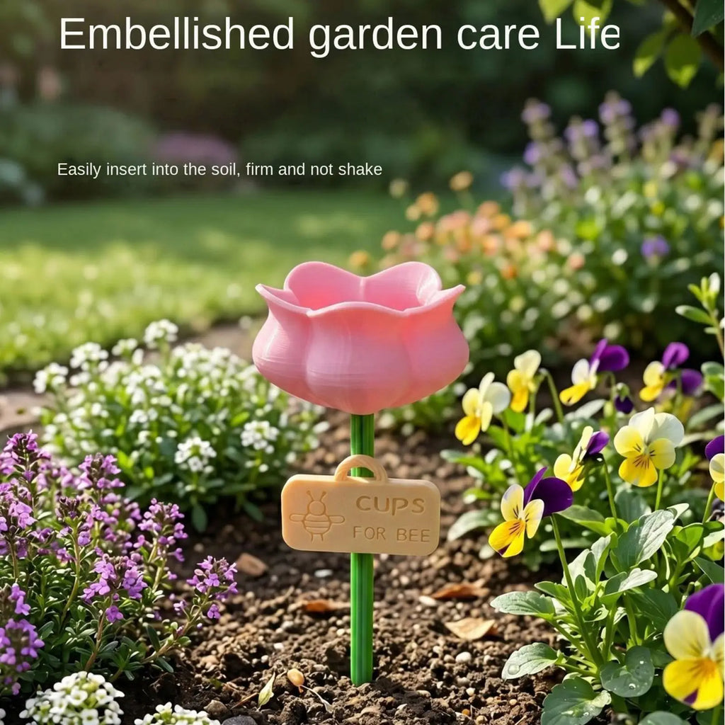 Bee Water Station Flower Shape Drinking Cup Insect Waterer Butterfly