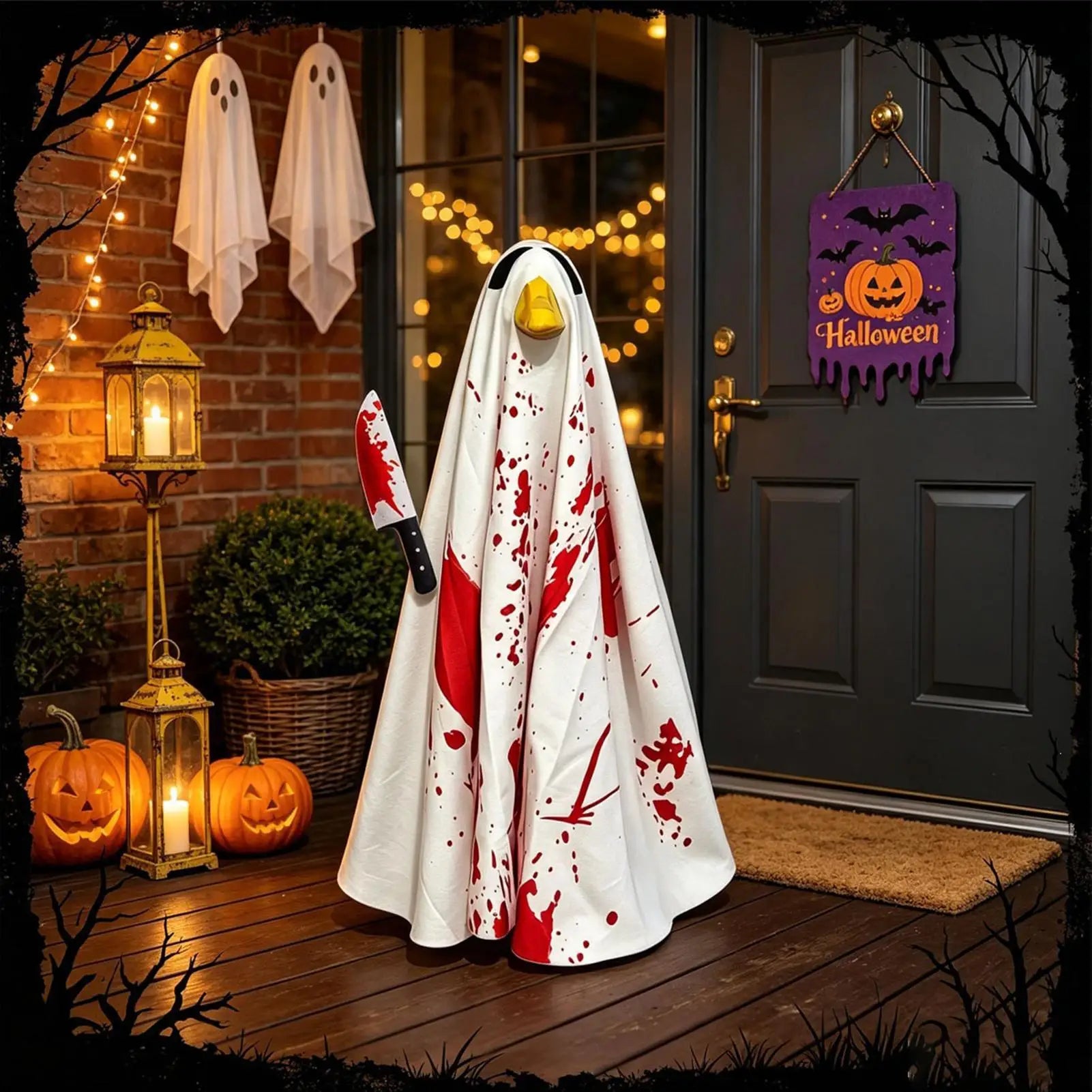 Goose Outfits Halloween Scary Animal Figurine Clothes Outfit Statue