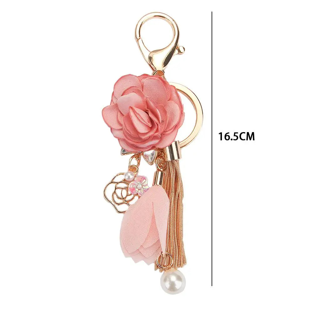 Gifts Charm Pendant Crystal Rose Flowers Jewelry Key Ring Keychain Zpaxo