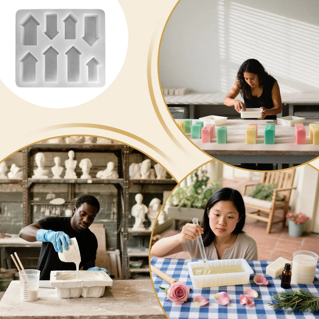 House Shape Resin Mold Silicone Christmas 8-Slot Plaster Casting