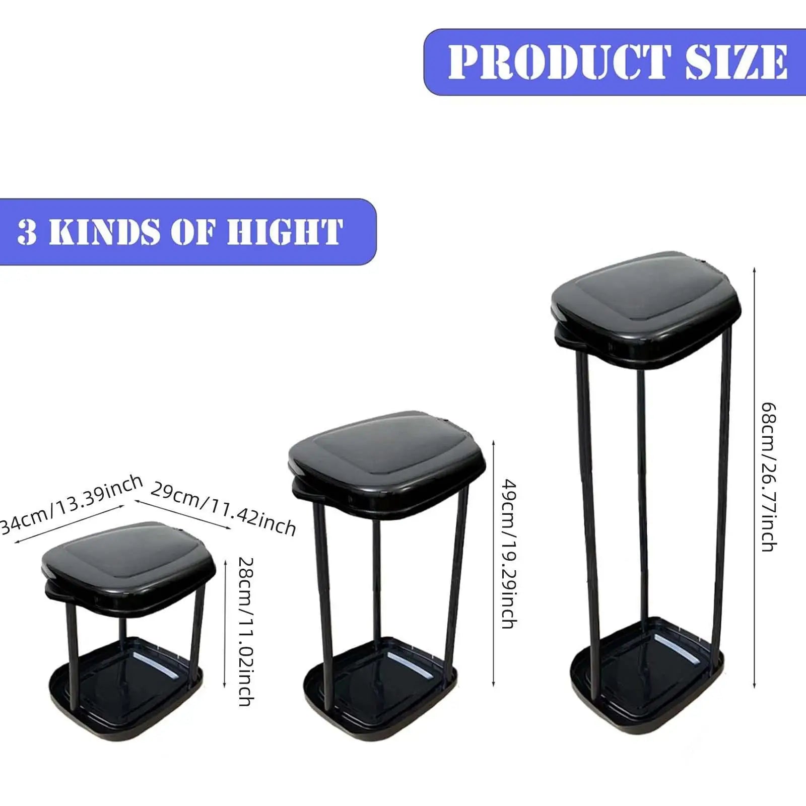 Portable Trash Bag Holder – Adjustable Flip Lid Waste Bin Trash Bag Holder Zpaxo