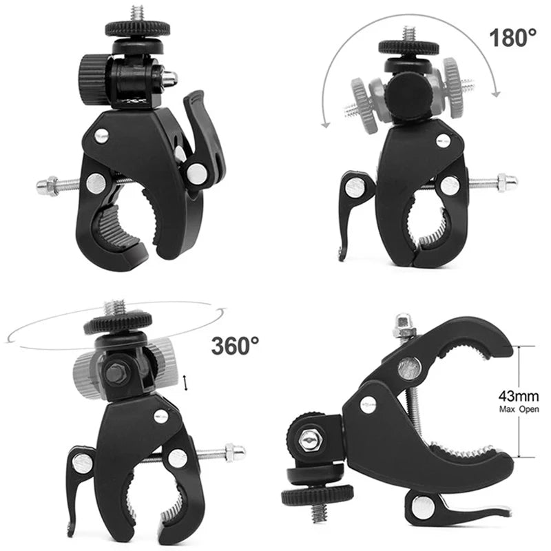 Universal 360 Degree Rotating 1/4 Camera DV Bike Bicycle Handlebar Clamp Bracket Tripod Mount Screw Clip For Sport Camera GOPRO Zpaxo Default Title