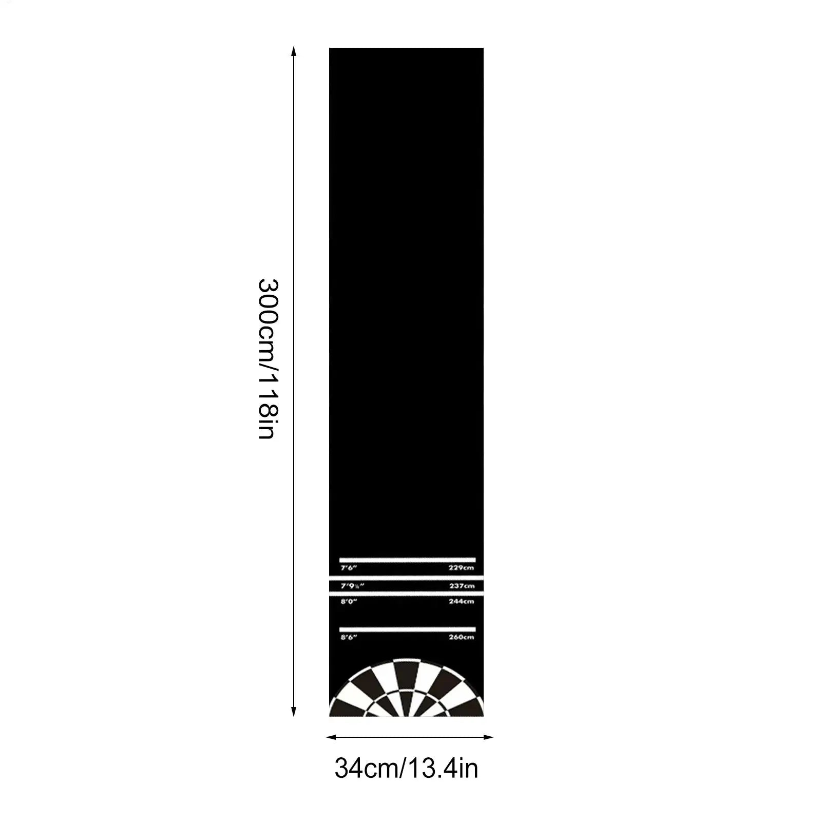 Dart Board Mat for Floor 300x34cm Anti Slip Throw Line Protective Rug for Home Recreation Room Game Entertainment