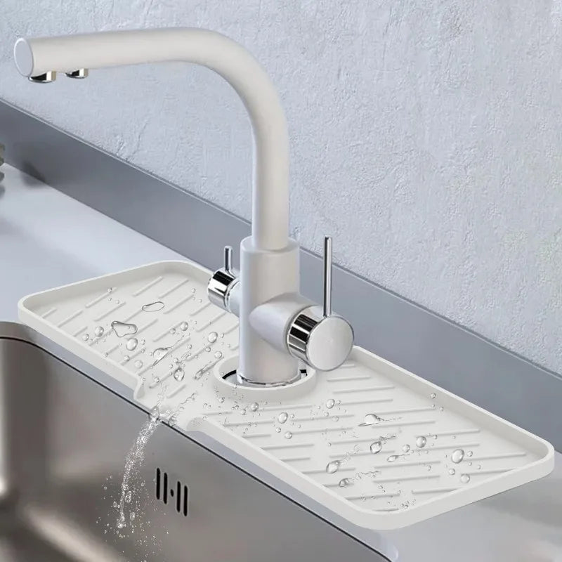 Silicone Faucet Splash Guard Long Water Catcher Mat Kitchen