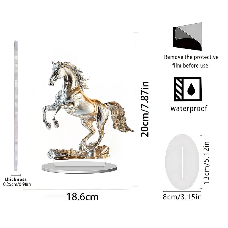 Acrylic Ornament Is Suitable As A Home Decorati The New Cross-border White Horse Zpaxo B