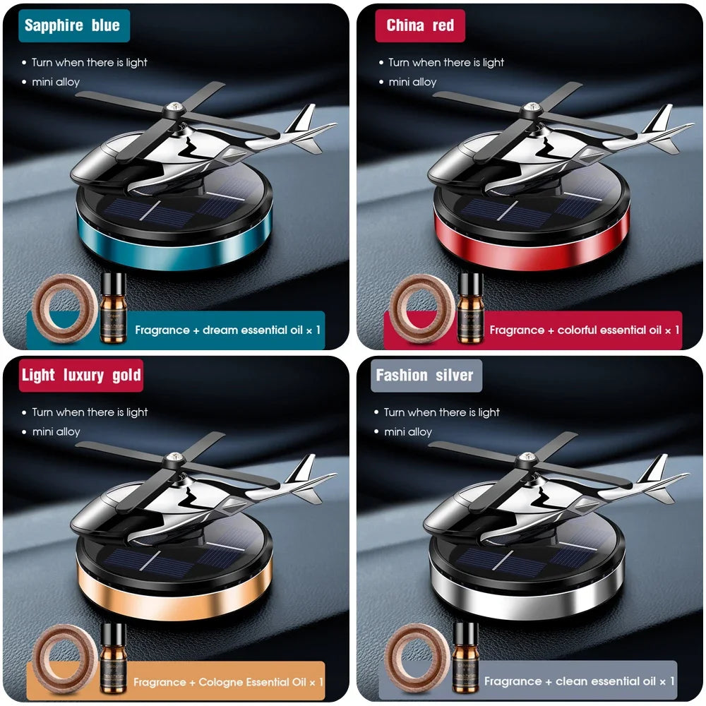 Solar Helicopter Car Air Freshener Fragrance Supplies Interior Accessories Novelty Propeller Flavoring Perfume Diffuser Decor Zpaxo