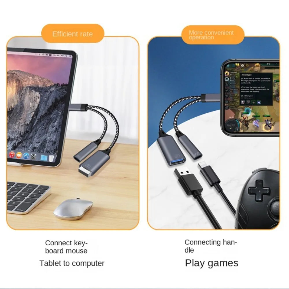 C 1 Type-c USB Adapter 3 0 Y Splitter OTG Cable Phone Converter Data Zpaxo
