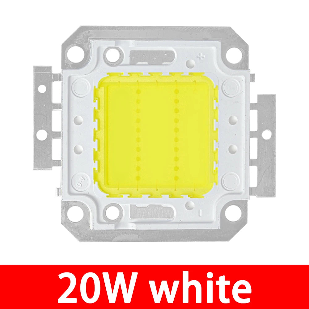 DC 12V/36V High-Power COB LED Chip (10W-100W): 3000K-6500K Adjustable for DIY Floodlight Projects Zpaxo LED 20W White