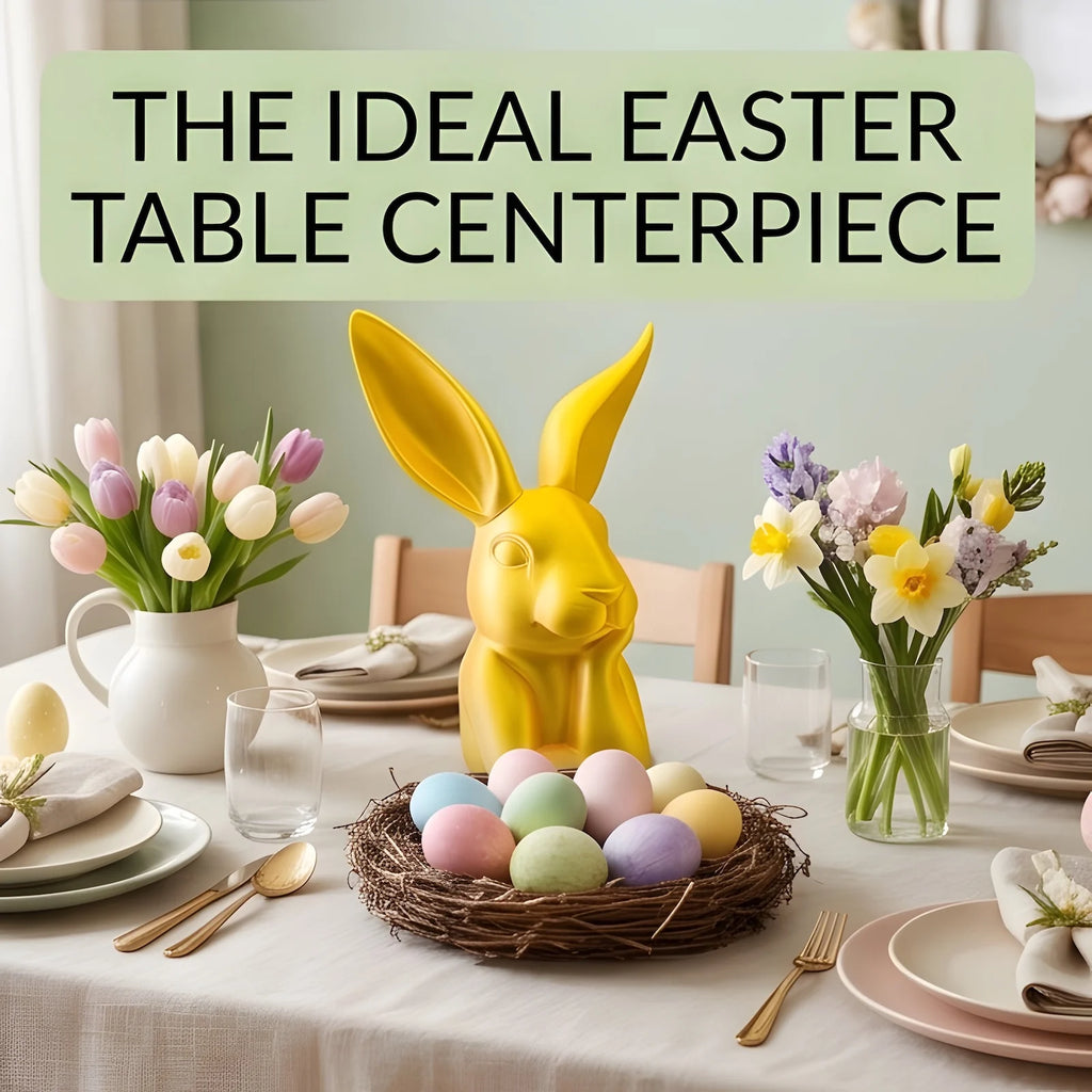 Creative 3D Printed Golden Thinking Rabbit Figurine Modern Desktop