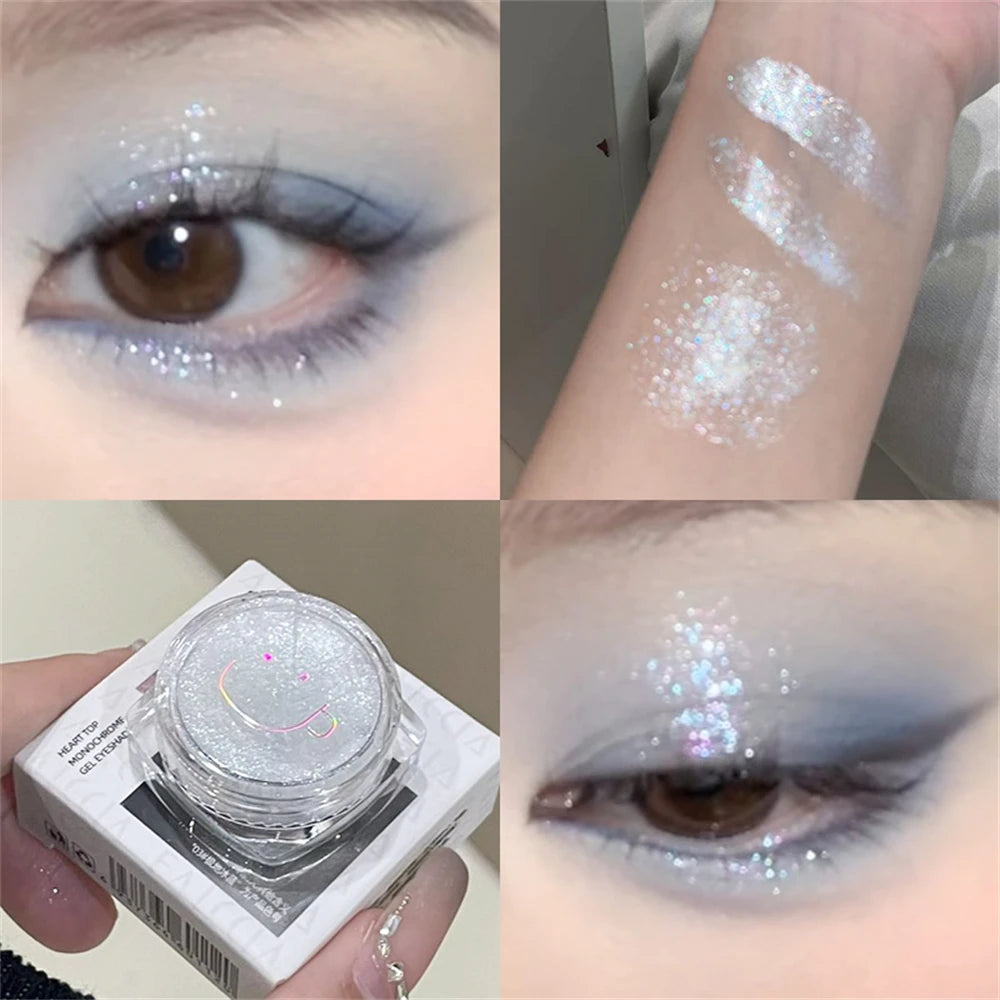 Glitter Highlighter Powder Eyeshadow Gel Fine Sparkling Pearly Diamond Wet Shadow Shimmer Brightening Contouring Makeup Cosmetic Zpaxo 03